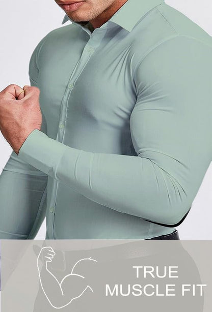 Heren Overhemd Slim Fit Kreukvrij Wit