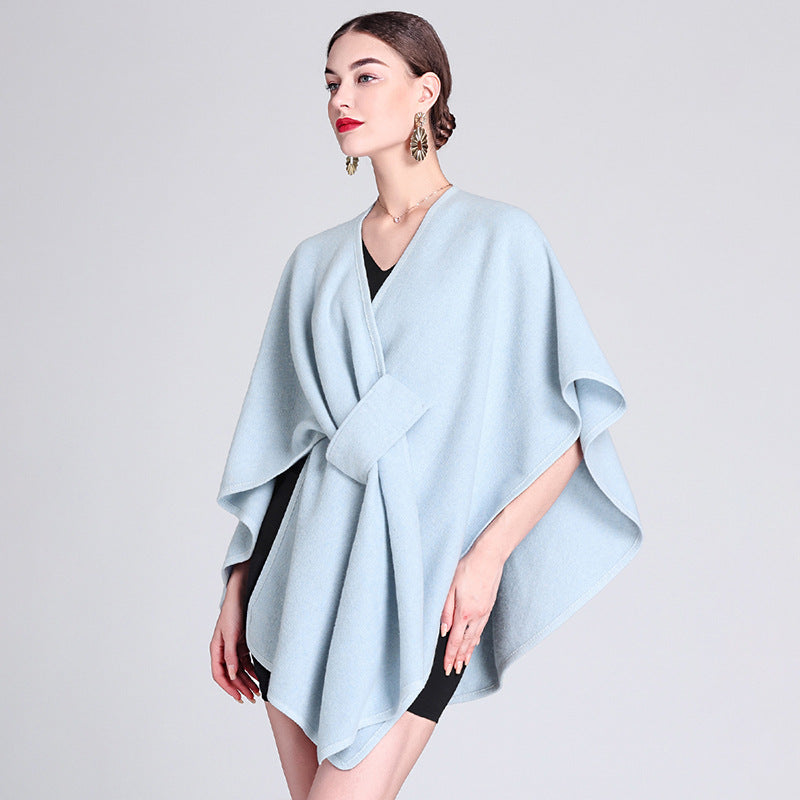 Dames Poncho Stijlvol met Riem en Elegant Design