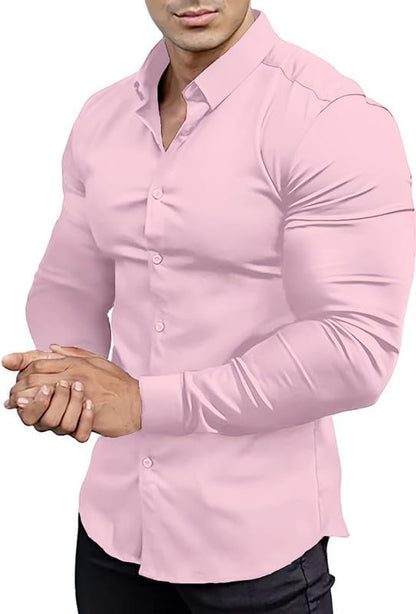 Heren Overhemd Slim Fit Kreukvrij Wit
