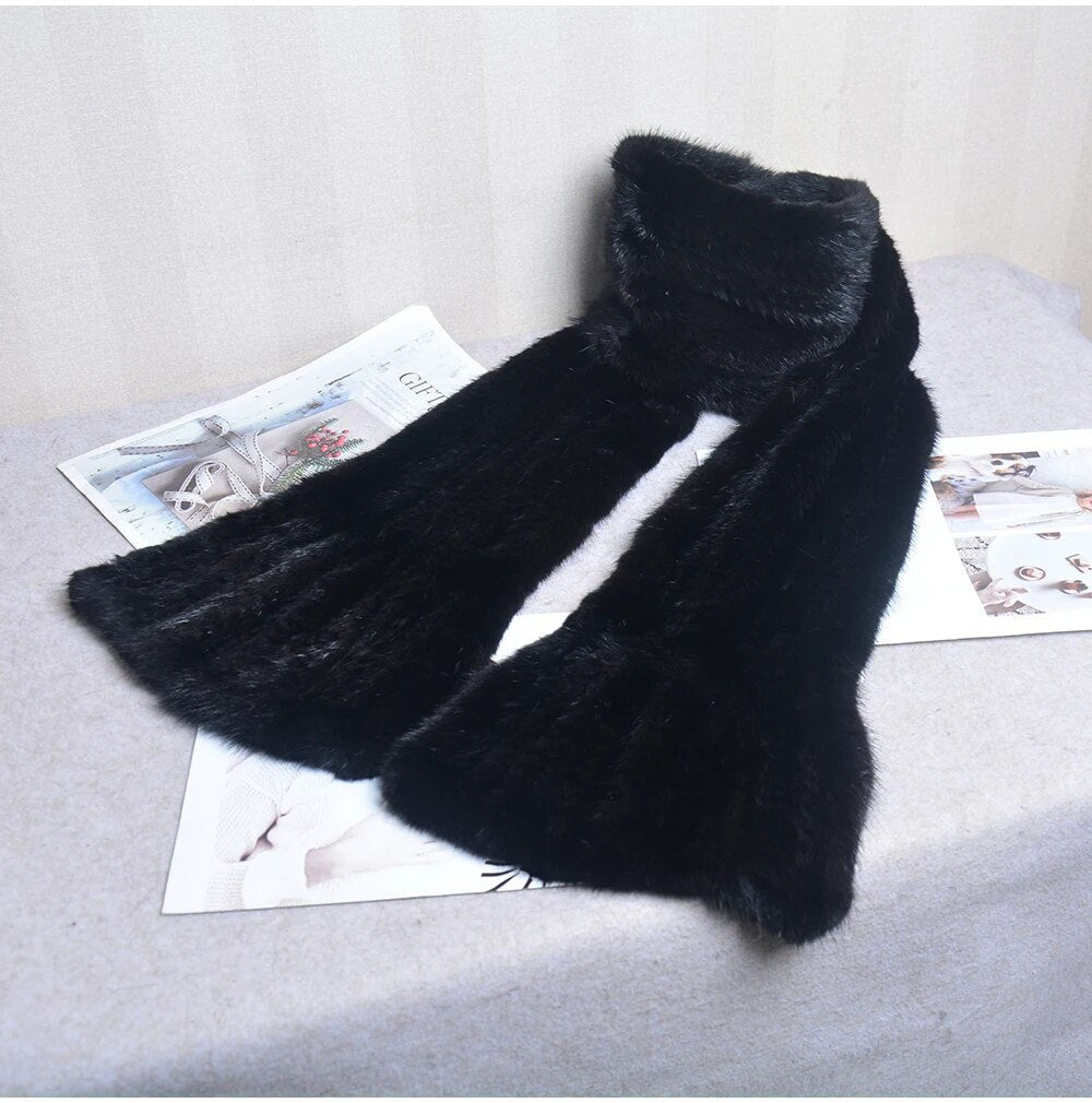 Gebreide Sjaal Warm en Stijlvol Nertsbont Look