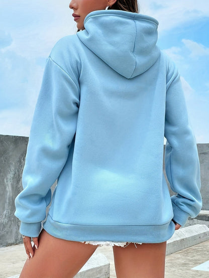 Zachte Dames Hoodie met Capuchon Lila Plush Sweatshirt
