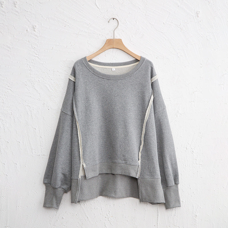 Dames Sweater Warm Losse Pasvorm Met Rauwe Randen