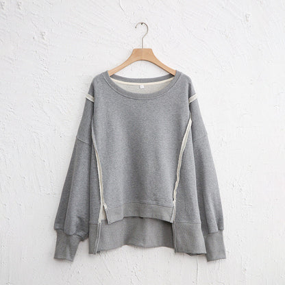 Dames Sweater Warm Losse Pasvorm Met Rauwe Randen