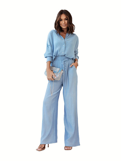 VELANORA- Knoopsluiting Tweedelige Set