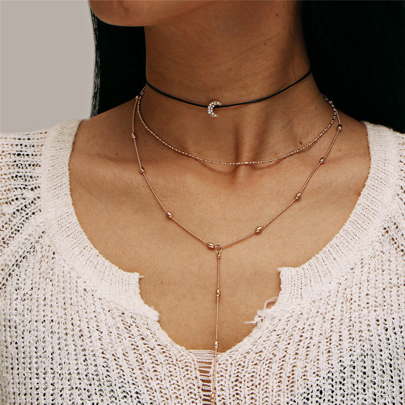 Gouden Choker Ketting met Hangend Accent voor Dames