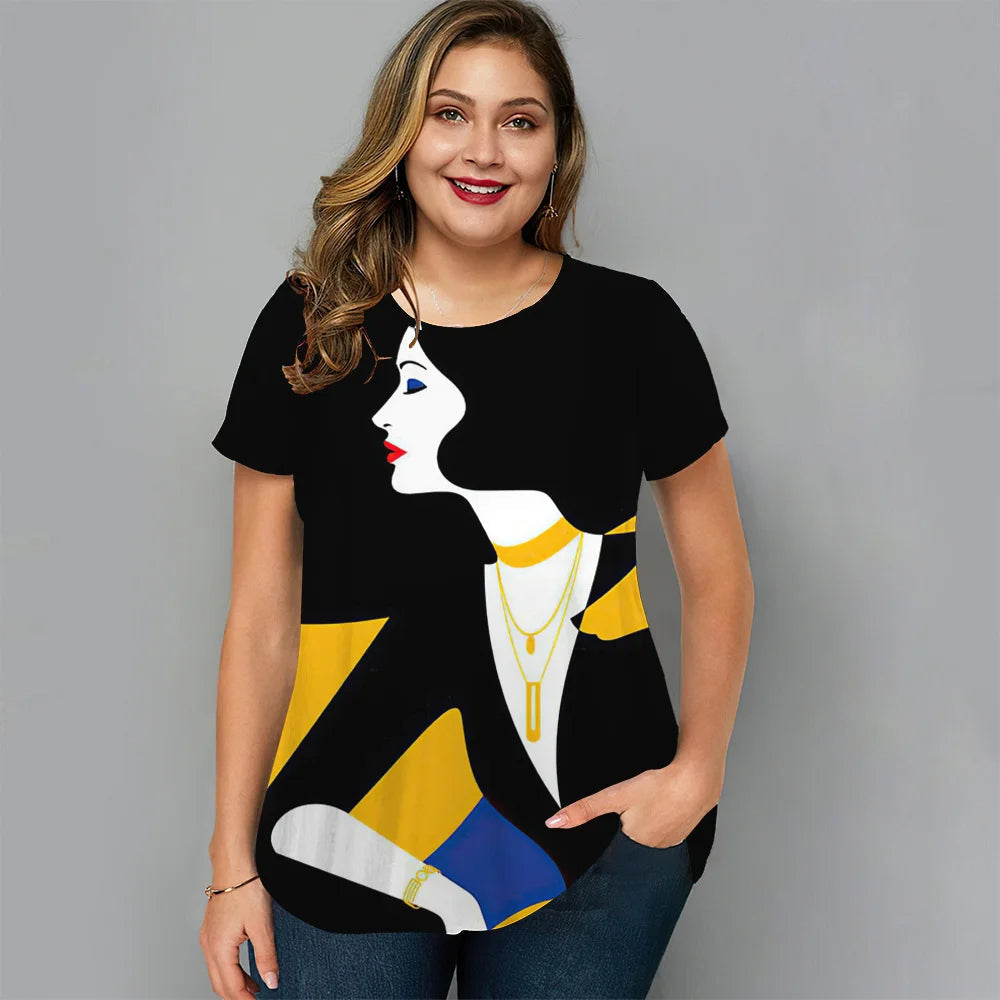 Dames Plus-Size T-Shirt Casual Stijlvol Mode