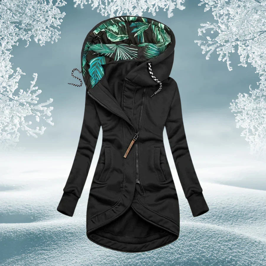 Groene damesparka met capuchon – Warme en waterdichte winterjas