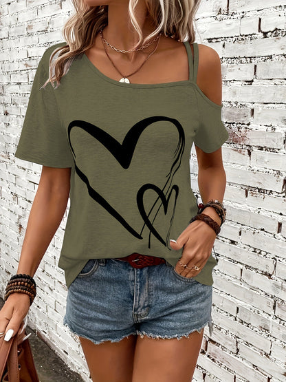 Vrouwelijk T-shirt Blote Schouder Zomerse Stijl