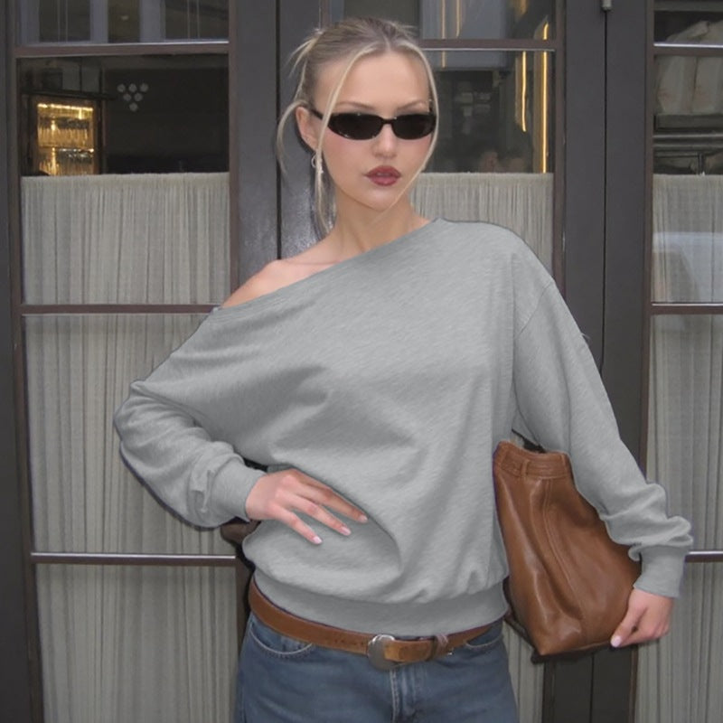 Dames Off-Shoulder Trui Casual Zacht Sweater