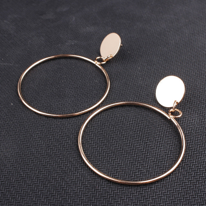 Dames Oorbellen Groot Rond met Schijf Detail