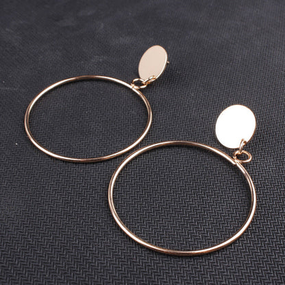 Dames Oorbellen Groot Rond met Schijf Detail