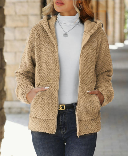 Dames Teddy Vest Warm en Zachte met Capuchon