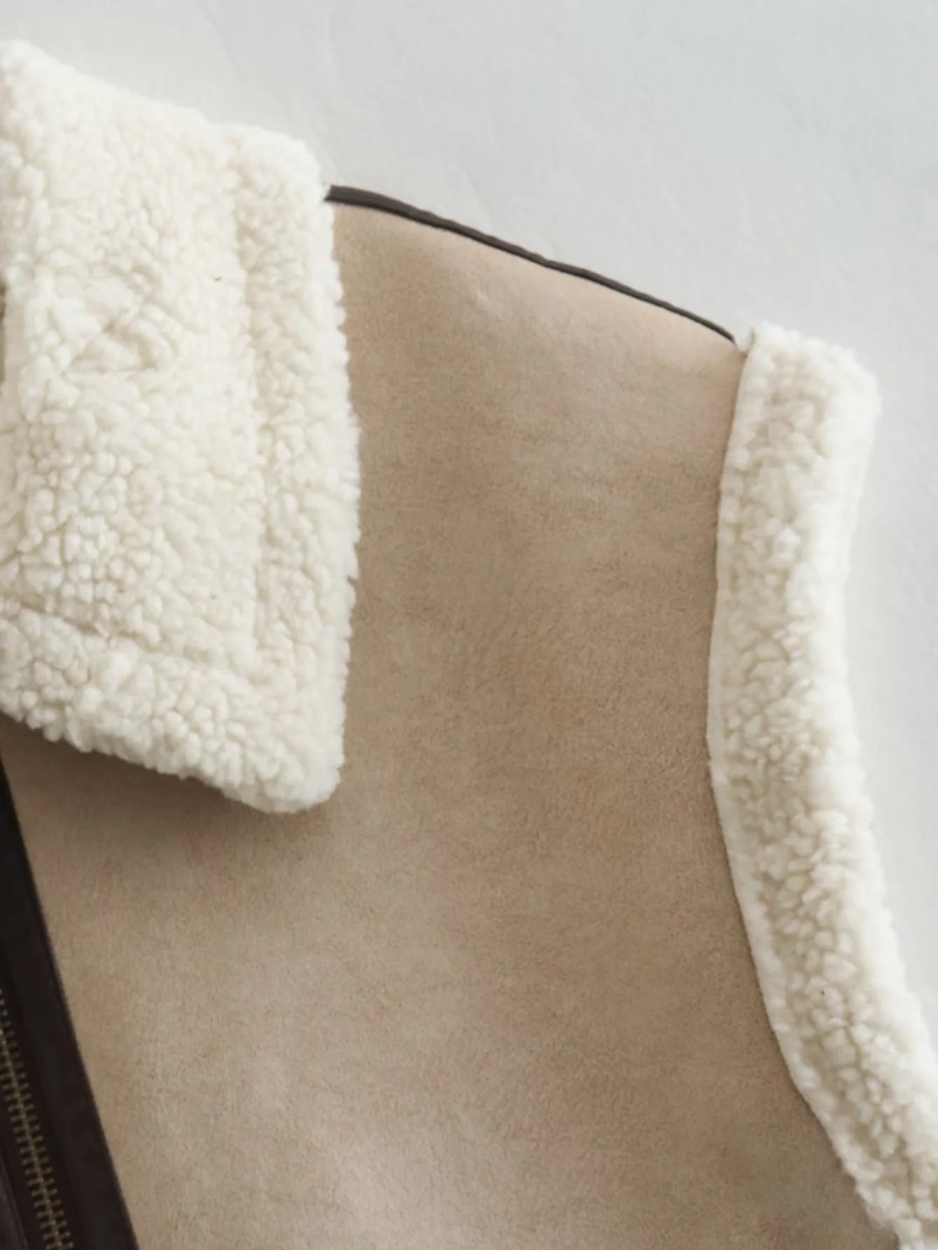 Dames Teddy Bodywarmer Zacht met Aviator Details