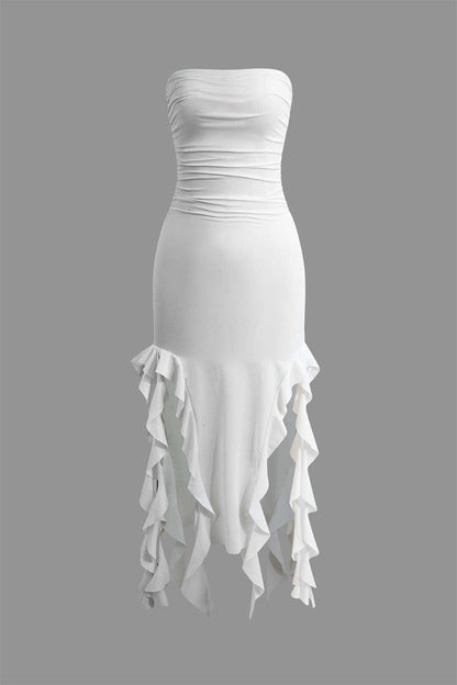 Maxikleed met Volant Vrouwelijk Elegante Jurk