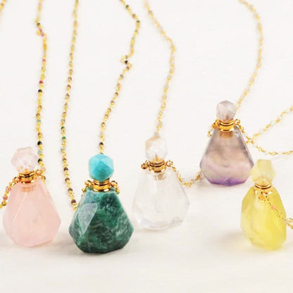 Kristallen Halsketting Parfumflesje Iridescerend Design
