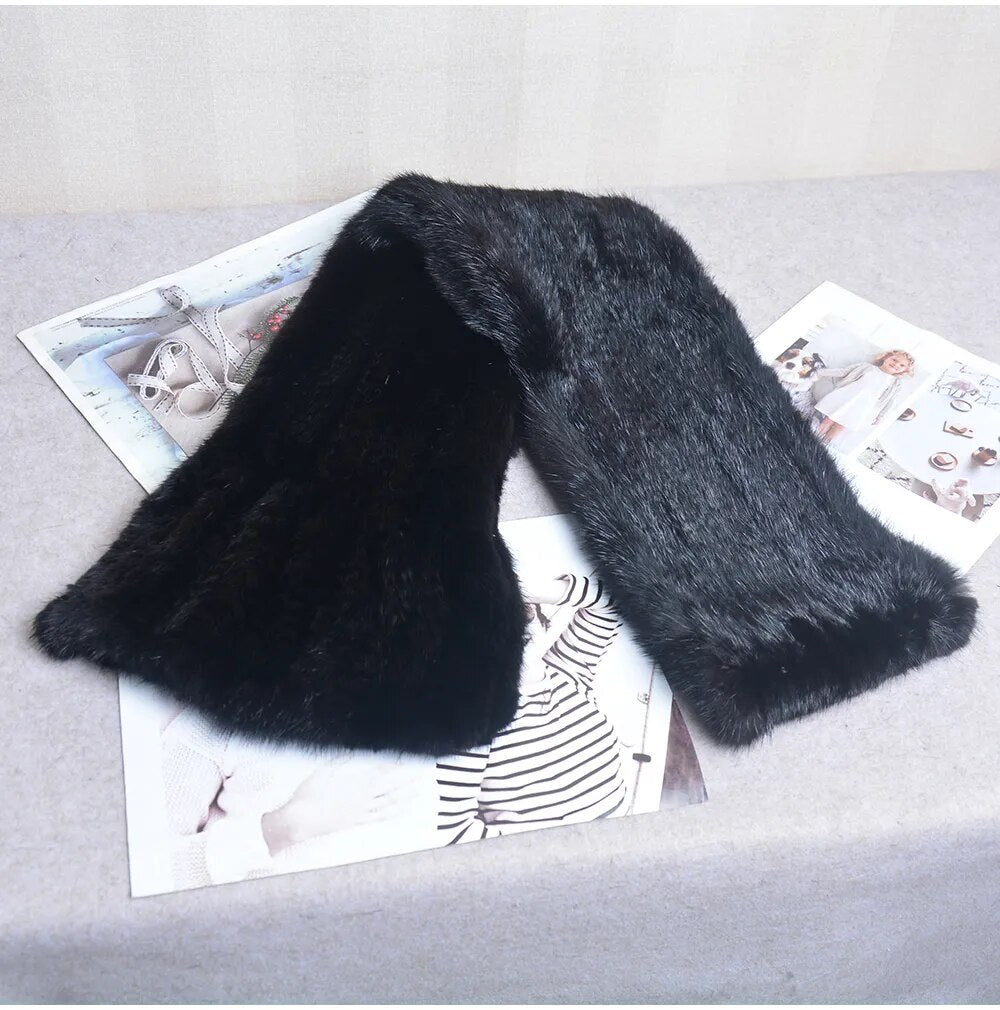 Gebreide Sjaal Warm en Stijlvol Nertsbont Look