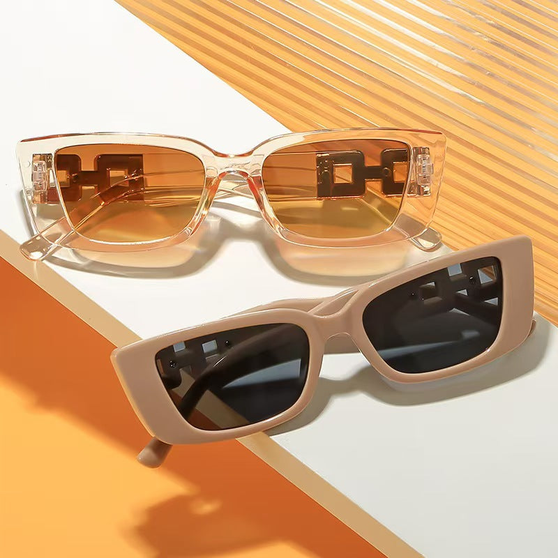 Dames Zonnebril Vierkant Montuur Goudkleurig Frame
