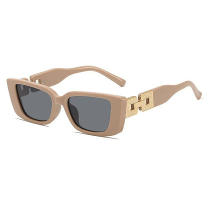 Dames Zonnebril Vierkant Montuur Goudkleurig Frame