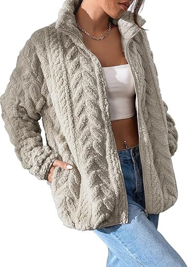 Dames Fleece Vest met Kabel Patroon Warm en Elegant