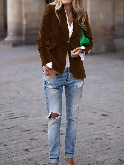Dames Blazer Fluwelen Trendy Look