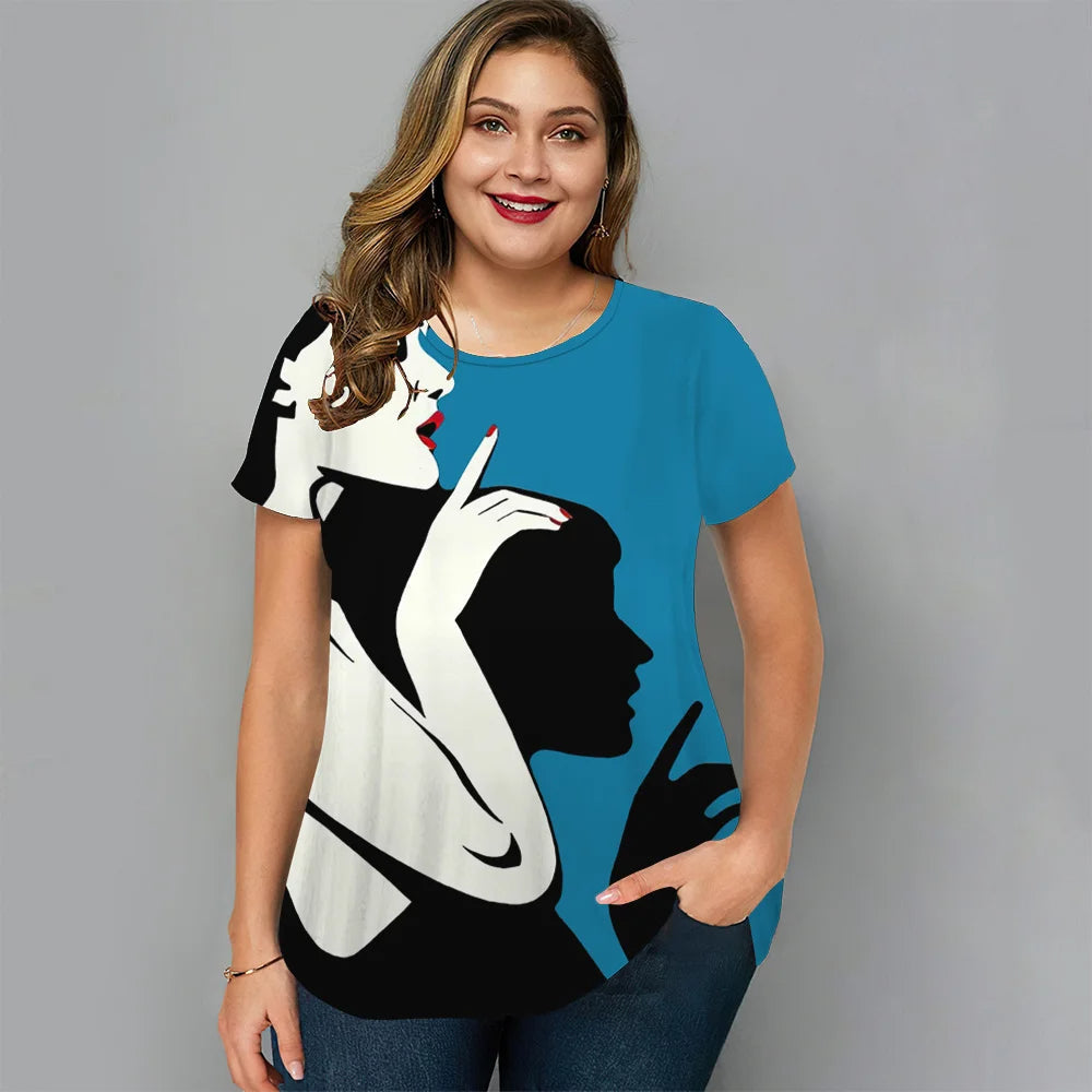 Dames Plus-Size T-Shirt Casual Stijlvol Mode