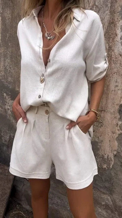 Raffaella｜Camicia in cotone e lino