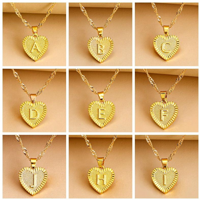 Gouden Hart Halsketting met Initialen