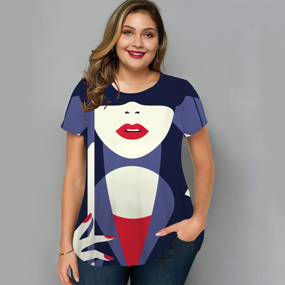 Dames Plus-Size T-Shirt Casual Stijlvol Mode