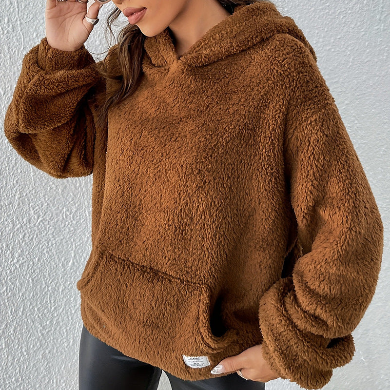Dames Teddy Hoodie Zacht Stijlvol Trendy Sweatshirt