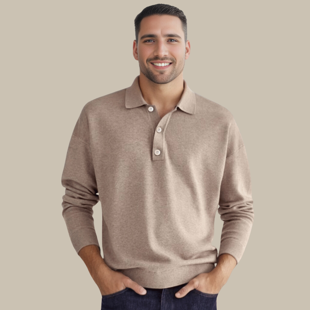 Heren Polo Trui Lange Mouwen Klassiek Design - Mode Vibes