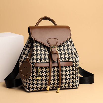 Dames Rugzak met Houndstooth Patroon Trendy en Veelzijdig - Mode Vibes