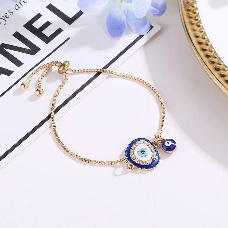 Boze Oog Armband Ethnostijl Zilverkleurig Beschermingssymbool