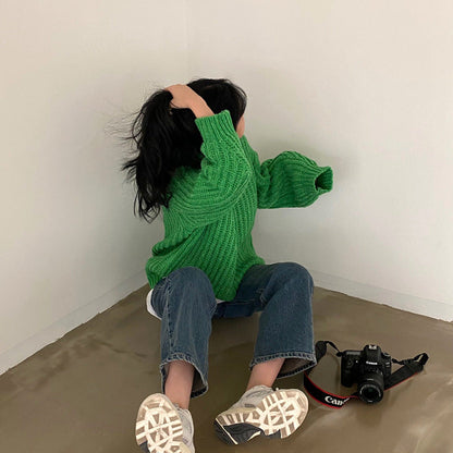Dames Grof Gebreide Oversized Trui Trendy Modieus