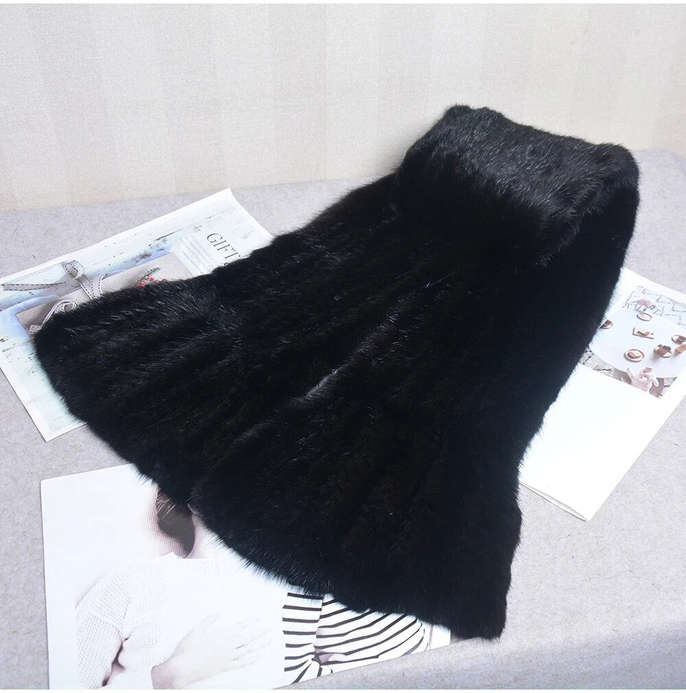 Gebreide Sjaal Warm en Stijlvol Nertsbont Look