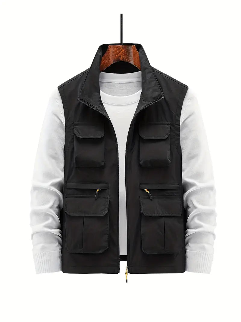 Heren Vest Met Meerdere Zakken Rits Functioneel - Mode Vibes