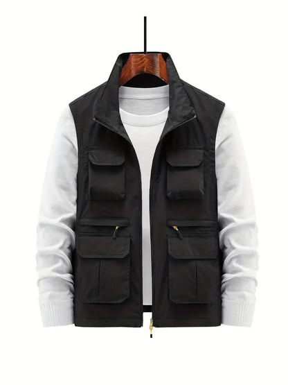 Heren Vest Met Meerdere Zakken Rits Functioneel - Mode Vibes