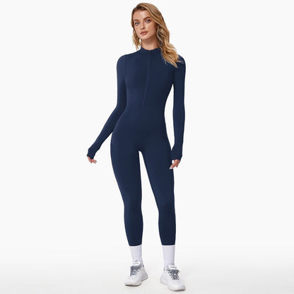 Warme Winterjumpsuit Fleece Gevoerd Stretch Stof - Mode Vibes