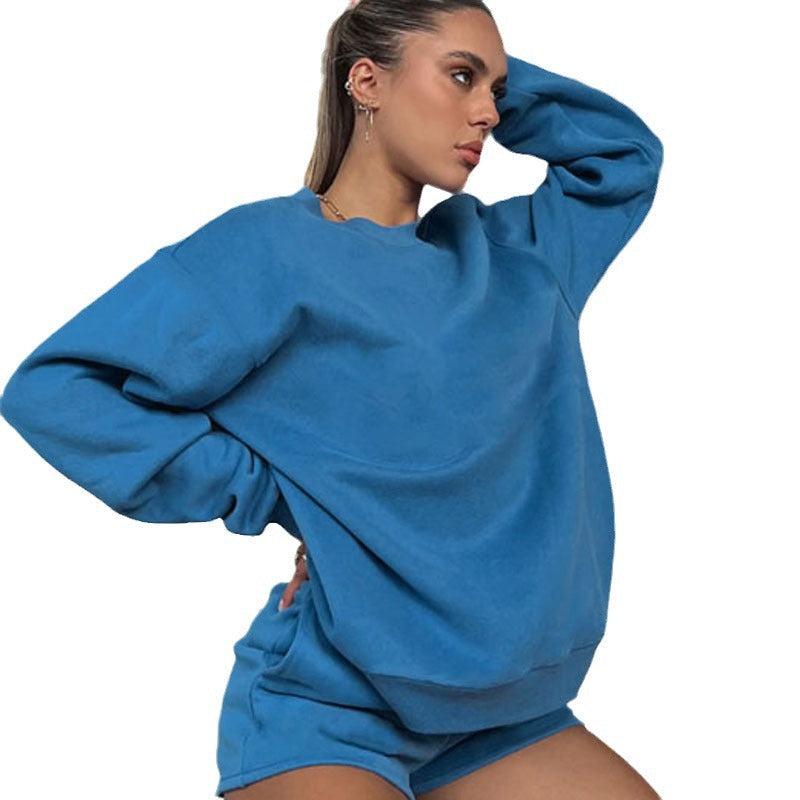 Dames Sweater Short Set Comfy Tweedelig Zomeroutfit