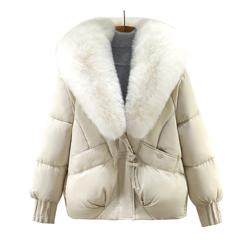 Dames Winterjas met Imitatiebontkraag Luxe Koreaanse Stijl