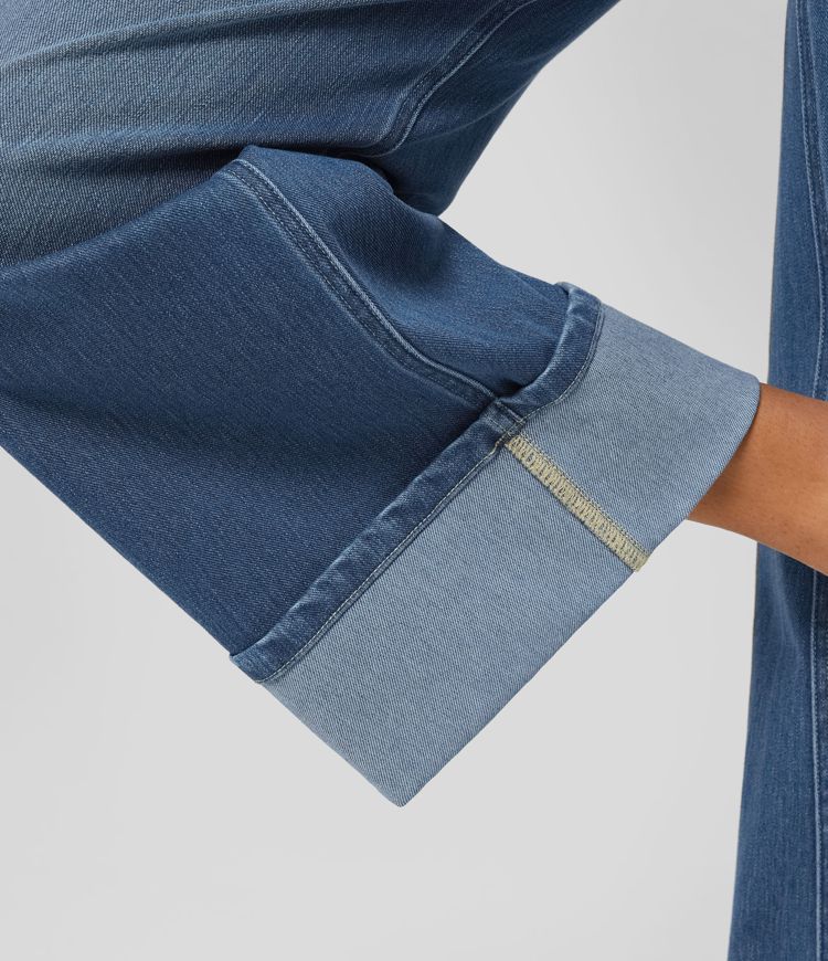 Dames Wide Leg Jeans Zwart Comfortabel
