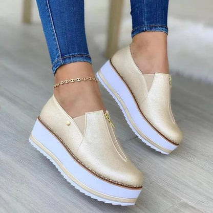 Dames Instappers met Rits en Plateauzool Trendy Schoenen