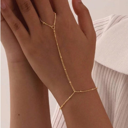 Dames Armband met Ring en Fijne Schakels Elegant Zilver - Mode Vibes