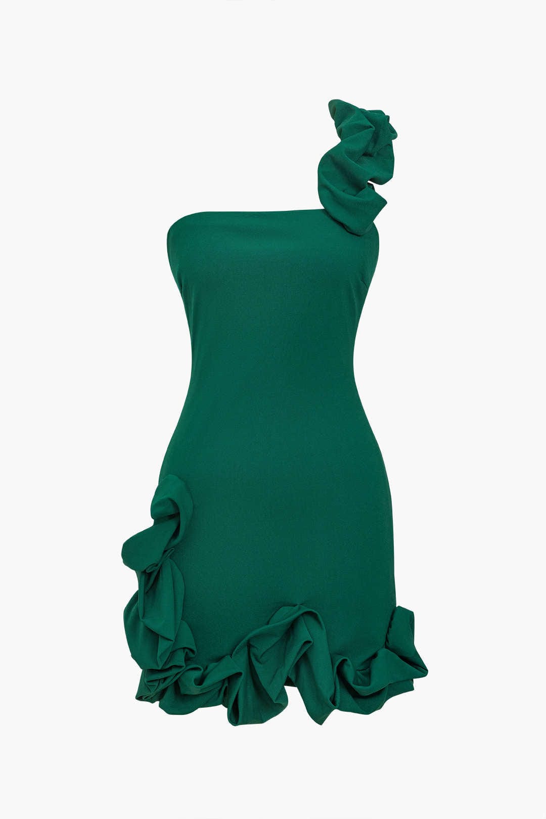 Elegante Rimpeljurk One-Shoulder Bodycon