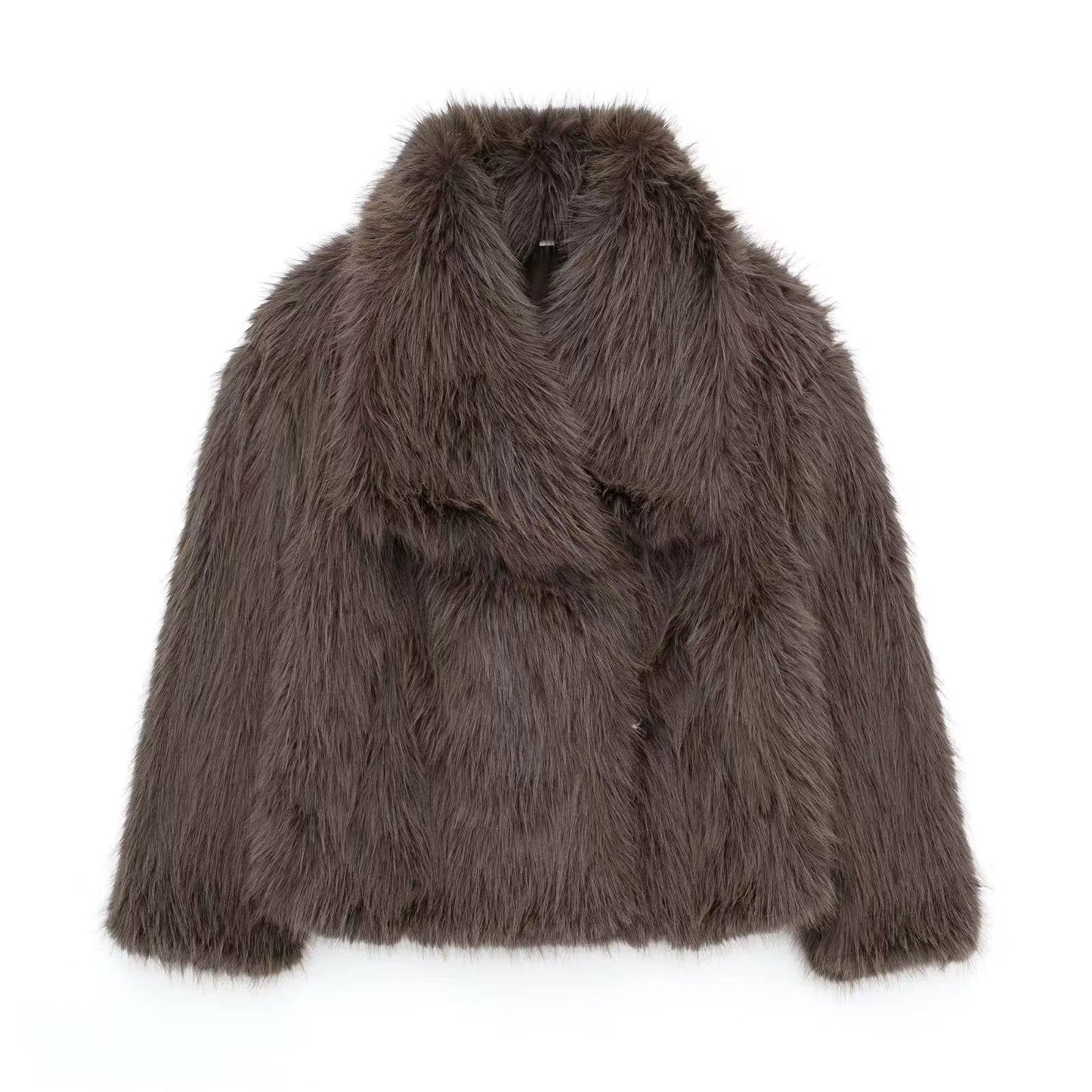 Dames Faux Fur Jas Kort Oversized Luxe Zacht