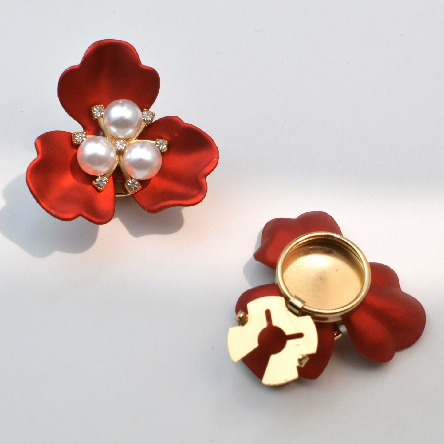 Dames Manchetknopen Parel Bloemvorm Elegant Zilver