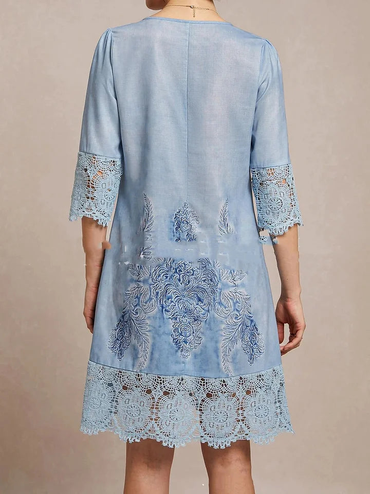 Laura | Abito midi in pizzo