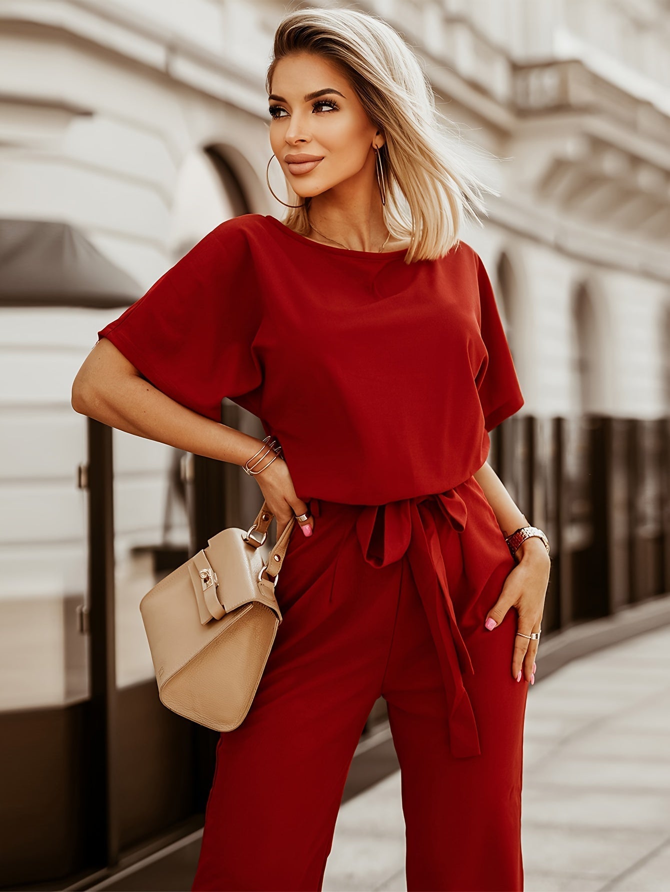 VELANORA - Brede Pijpen Jumpsuit