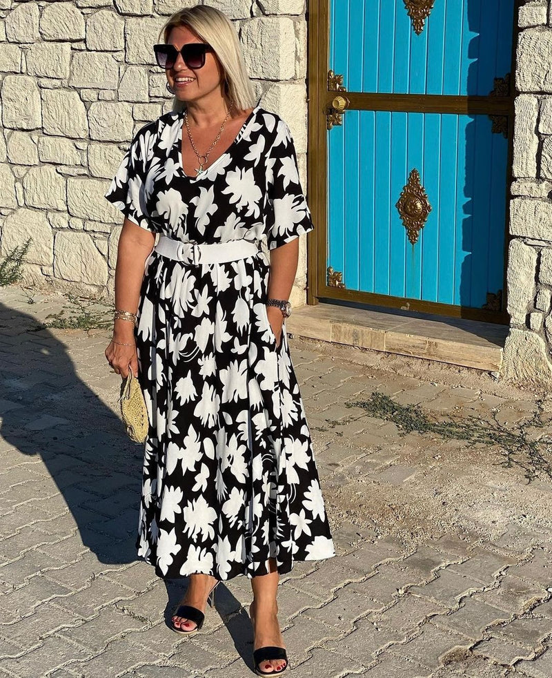 Dames Elegante Jurk Met Transparante Taillepartij