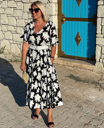Dames Elegante Jurk Met Transparante Taillepartij