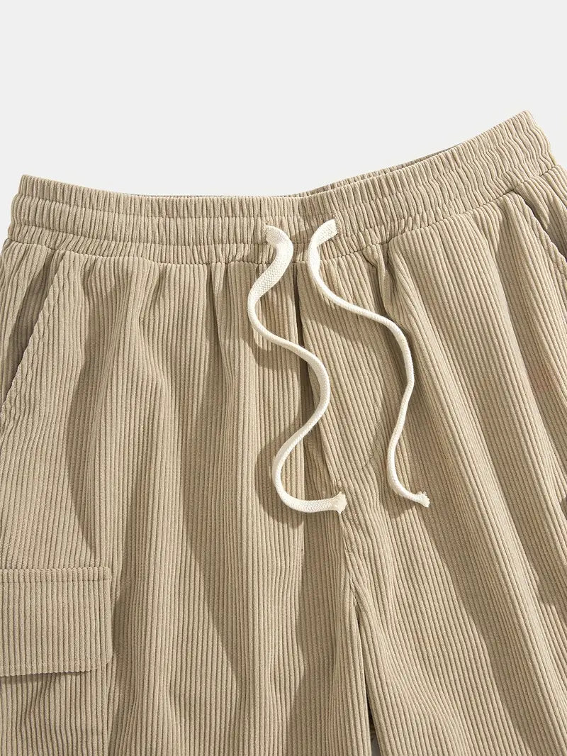 Herense Zomerbroek Cargo Beige Corduroy Stijlvol